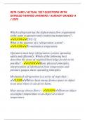 RETA CARO &sol; ACTUAL TEST QUESTIONS WITH  DETAILED VERIFIED ANSWERS &sol; ALREADY GRADED A  &sol; 2025        Which refrigerant has the highest mass flow requirement  at the same evaporator and condensing temperature&quest; -  ANSWCFC-12 