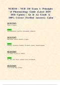 NUR210 &sol; NUR 210 Exam 1&colon; Principles of Pharmacology Guide &lpar;Latest 2025&sol; 2026 Update&rpar; &vert; Qs & As&vert; Grade A&vert; 100&percnt; Correct &lpar;Verified Answers&rpar;- Galen