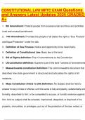 CONSTITUTIONAL LAW MPTC EXAM Questions and Answers Latest Updates 2025 GRADED A&plus;&period;
