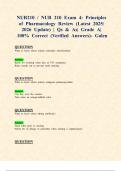 NUR210 &sol; NUR 210 Exam 4&colon; Principles of Pharmacology Review &lpar;Latest 2025&sol; 2026 Update&rpar; &vert; Qs & As&vert; Grade A&vert; 100&percnt; Correct &lpar;Verified Answers&rpar;- Galen