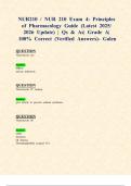NUR210 &sol; NUR 210 Exam 4&colon; Principles of Pharmacology Guide &lpar;Latest 2025&sol; 2026 Update&rpar; &vert; Qs & As&vert; Grade A&vert; 100&percnt; Correct &lpar;Verified Answers&rpar;- Galen