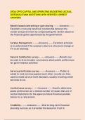 GFOA CPFO CAPITAL AND OPERATING BUDGETING &lpar;ACTUAL  2025&sol;2026&rpar; EXAM QUESTIONS WITH VERIFIED CORRECT  ANSWERS