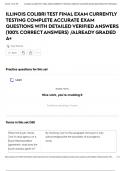 ILLINOIS COLIBRI TEST FINAL EXAM CURRENTLY TESTING COMPLETE ACCURATE EXAM QUESTIONS WITH DETAILED VERIFIED ANSWERS &lpar;100&percnt; CORRECT ANSWERS&rpar; &sol;ALREADY GRADED A&plus;