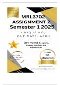 MRL3702 Assignment 2 &lpar;COMPLETE ANSWERS&rpar; Semester 1 2025 - DUE April 2025