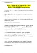 EPIC OR350 STUDY GUIDE - TEST QUESTIONS 2025 Actual exam