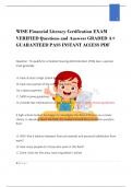 WISE Financial Literacy Certification EXAM  VERIFIED Questions and Answers GRADED A&plus;  GUARANTEED PASS INSTANT ACCESS PDF 