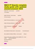 NBCE PT Boards complete study guide with updated answers&vert;newest 2025