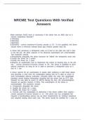 NRCME Test Questions With Verified Answers