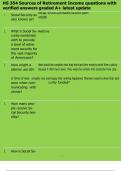 HS 354 Sources of Retirement Income questions with verified answers graded A&plus; latest update
