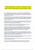  PTCB Medication History Certificate Exam With Correct Questions And Answers 2025