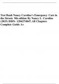 Test Bank Nancy Caroline&rsquo;s Emergency Care in the Streets 9th edition By Nancy L&period; Caroline &lpar;2025&rpar; ISBN- 1284274047&comma; All Chapters &period;