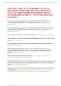 SPMT 262 FINAL EXAM AND PRACTICE EXAM QUESTIONS CURRENTLY TESTING COMPLETE EXAM QUESTIONS WITH DETAILED VERIFIED ANSWERS &lpar;100&percnt; CORRECT ANSWERS&rpar; &sol;ALREADY GRADED A&plus;
