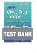 Test Bank for Abrams Clinical Drug Therapy 13th Edition Covering Chapters 1-61 withRationales