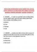 TEXAS CODE ENFORCEMENT EXAM NEWEST 2025 ACTUAL EXAM COMPLETE 110 QUESTIONS AND CORRECT DETAILED ANSWERS &lpar;VERIFIED ANSWERS&rpar; &vert;ALREADY GRADED A&plus;