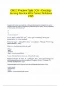  ONCC Practice Tests OCN - Oncology Nursing Practice With Correct Solutions 2025