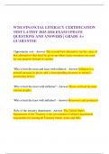  W&excl;SE FINANCIAL LITERACY CERTIFICATION TEST LATEST 2025-2026 EXAM UPDATE QUESTIONS AND ANSWERS &vert; GRADE A&plus; GUARANTEE
