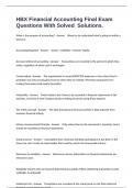 HBX Financial Accounting Final Exam Questions With Solved  Solutions&period;