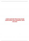  AANP AGPCNP PRACTICE EXAM QUESTIONS AND ANSWERS 100&percnt; SOLVED&period;