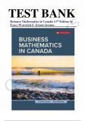 SOLUTION MANUAL FOR Business Mathematics In Canada 11th Edition By F&period; Ernest Jerome