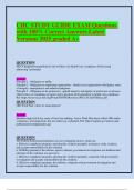 CHC STUDY GUIDE EXAM Questions with 100- Correct Answers Latest Versions 2025 graded A&plus;