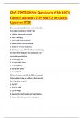 CNA STATE EXAM Questions With 100- Correct Answers TOP RATED A&plus; Latest Updates 2025 &period;