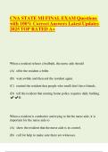 CNA STATE MI FINAL EXAM Questions with 100- Correct Answers Latest Updates 2025 TOP RATED