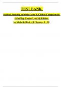 Test Bank for Medical Assisting&colon; Administrative & Clinical Competencies&comma; 9th Edition by Michelle Blesi &vert; Complete Guide for Exam Prep