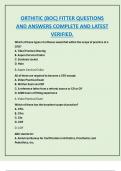 ORTHITIC &lpar;BOC&rpar; FITTER QUESTIONS  AND ANSWERS COMPLETE AND LATEST  VERIFIED&period;