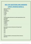 BOC COF QUESTIONS AND ANSWERS  LATEST UPDATED RATED A&period; 