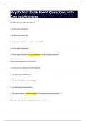 Psych Test Bank Exam Questions with Correct Answers&period;