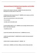 Advanced Research Methods Exam Questions and Verified Answers