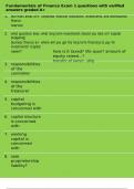 Fundamentals of Finance Exam 1 questions with verified answers graded A&plus;