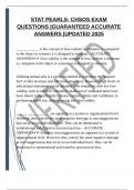 STAT PEARLS- CHSOS EXAM QUESTIONS &vert;GUARANTEED ACCURATE ANSWERS &vert;UPDATED 2025