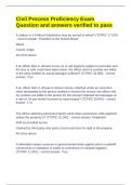 Civil Process Proficiency Exam Question and answers verified to pass