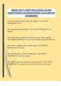 BWW WTC CERTIFICATION EXAM QUESTIONS &vert;GUARANTEED ACCURATE ANSWERS