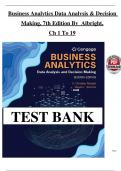 TEST BANK For Business Analytics&colon; Data Analysis & Decision Making&comma; 7th Edition by S&period; Christian Albright&comma; Wayne L&period; Winston&comma; Verified Chapters 1 - 19&comma; Complete Newest Version
