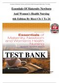 Test Bank&colon; Essentials of Maternity&comma; Newborn&comma; and Women&rsquo;s Health&comma; 6th Edition by Susan Ricci - All Chapters and Rationals Included