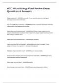 GTC Microbiology Final Review Exam Questions & Answers