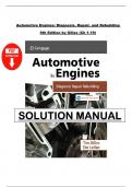 Solution Manual for Automotive Engines&comma; 9th Edition by Gilles&comma; &lpar;Chapter 1 - 19&rpar;&period; PDF