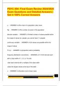 PSYC 204- Final Exam Review 2024&sol;2025  Exam Questions and Detailed Answers &vert;  Get it 100&percnt; Correct Answers