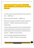 Psychology 204 Final Exam 2024&sol;2025  Exam Questions and Answers &vert; A&plus; Score  Assured 