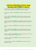 CEP-Test UPDATED ACTUAL  Exam   Questions and CORRECT Answers