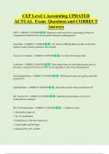 CEP Level 1 Accounting UPDATED  ACTUAL  Exam  Questions and CORRECT  Answers 