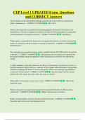 CEP Level 1 UPDATED Exam  Questions  and CORRECT Answers 