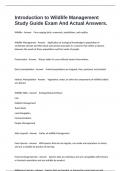 Introduction to Wildlife Management  Study Guide Exam And Actual Answers&period;