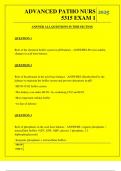 ADVANCED PATHO NURS 5315 EXAM 1 QUESTIONS AND ANSWERS 2025