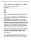 UCLA OPERATIONS EXAM QUESTIONS & ANSWERS