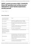 GPSTC criminal procedure 2025 &vert; COMPLETE EXAM SET &lpar;questions and verified answers&rpar; FREQUENTLY MOST TESTED QUESTIONS &vert; already passed&excl;&excl;