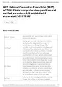 NCE National Counselors Exam-Total &lpar;2025&rpar; ACTUAL EXAM comprehensive questions and verified accurate solution &lpar;detailed & elaborated&rpar; 2025 TEST&excl;&excl;