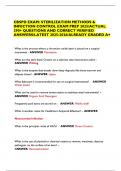 CBSPD EXAM&colon; STERILIZATION METHODS & INFECTION CONTROL EXAM PREP 2025&sol;ACTUAL 290&plus; QUESTIONS AND CORRECT VERIFIED ANSWERS&sol;LATEST 2025-2026&sol;ALREADY GRADED A&plus;